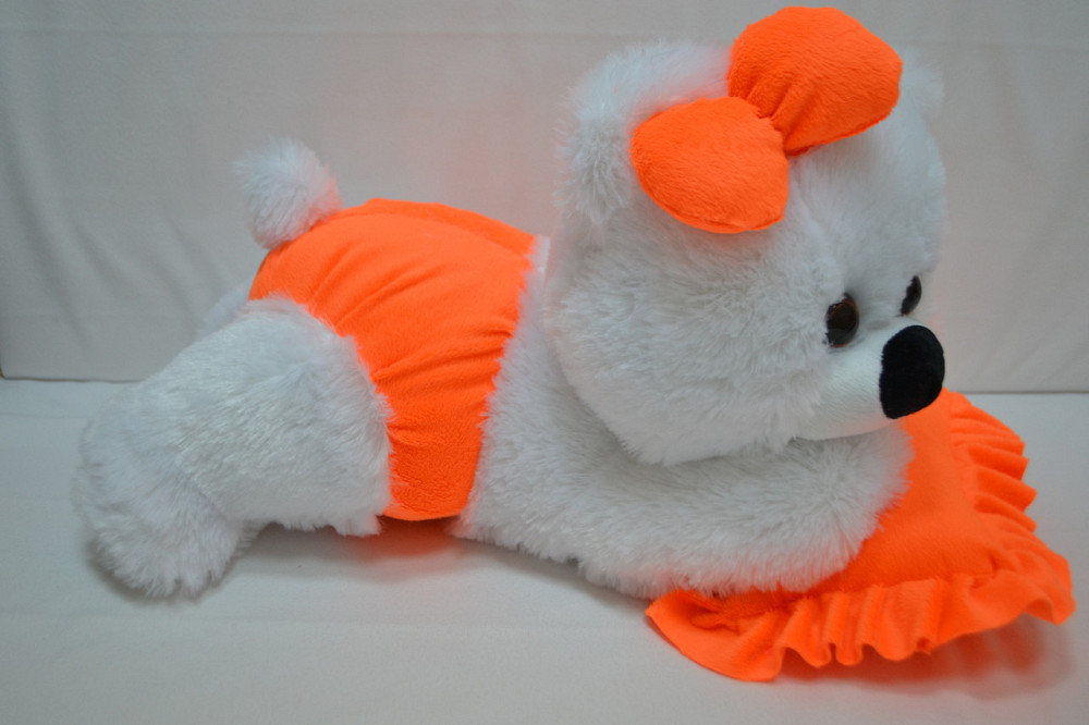 Алина Плюшевая мишка Малышка 45 см Бело-оранжевый Киев - изображение 3