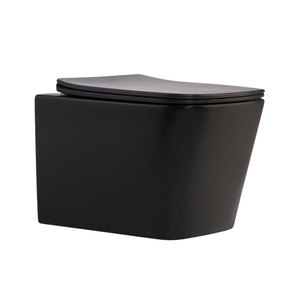 Унітаз підвісний Qtap Tern New Ultra Quiet із сидінням із сидінням Soft-Close MATT BLACK QT17332303ASMB Київ - фото 1