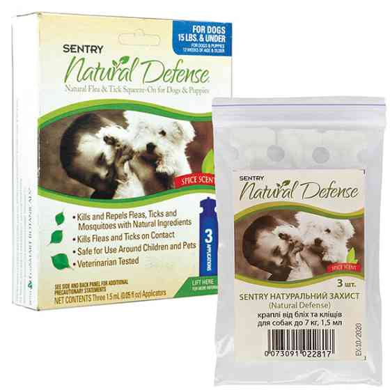 Sentry Natural Defense СЕНТРИ НАТУРАЛЬНАЯ ЗАЩИТА капли от блох и клещей для собак до 7 кг Киев
