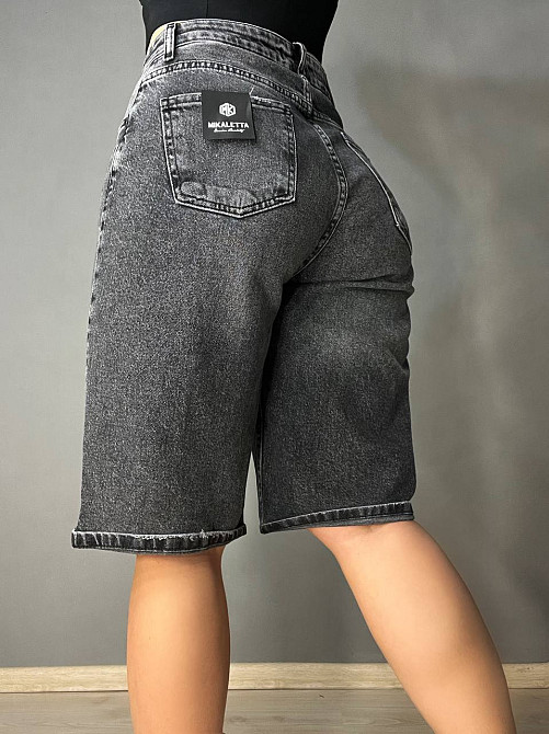 Шорты женские джинсовые Mikaletta 13124 бермуды с подворотом черные, черный, 33, 33, 92 см, 116 см Киев - изображение 12