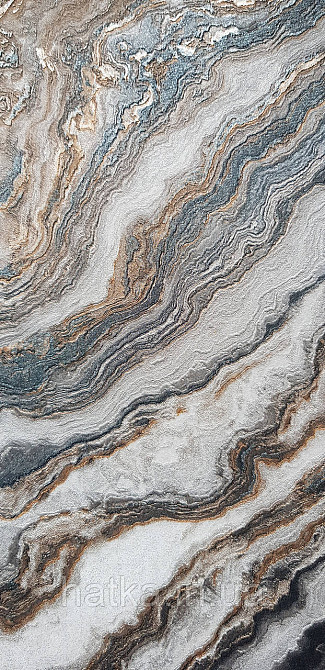 Шпалери вініл на флізеліні AdaWall Roka 1.06х10 під камінь мармур чорні сірі коричневі срібло 3д 23102-6 Київ - фото 3