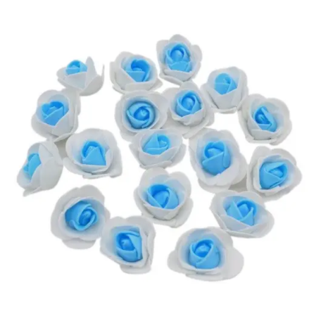 Головки квітів для рукоділля 50 штук 3 см біло-блакитний Київ