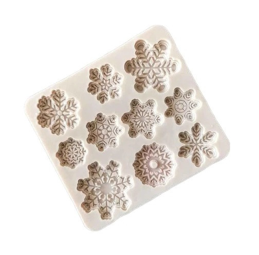 Молд силиконовый Снежинки 78 на 88 мм бежевый Киев - изображение 3