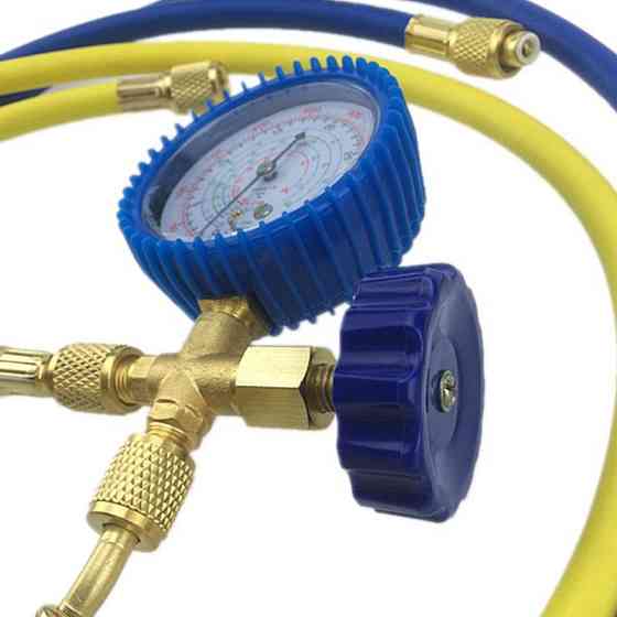 Манометричний колектор XWM-466 з вентилем для заправки фреону, манометр 0-220 psi, латунний корпус Київ