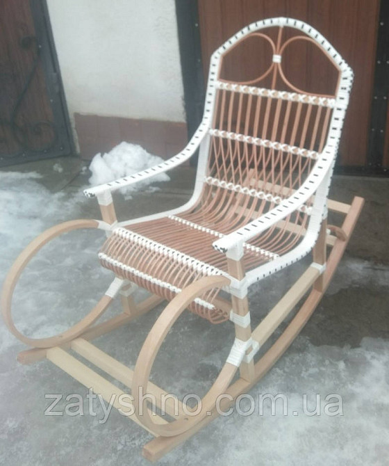 Крісло гойдалка плетена біла Київ - фото 6