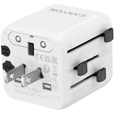Перехідник Canyon Travel Adapter OnTour One EU/UK/US/AUS White (CNS-TA1005W) Вінниця - фото 3