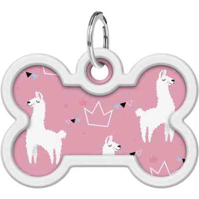 Адресник для тварин WAUDOG Smart ID з QR паспортом "Лами", кістка 40х28 мм (0640-0217) Вінниця