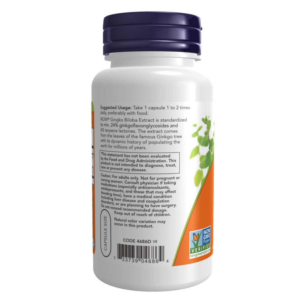 Гінгко Білоба NOW Ginkgo Biloba 60mg 240 кап Київ - фото 3