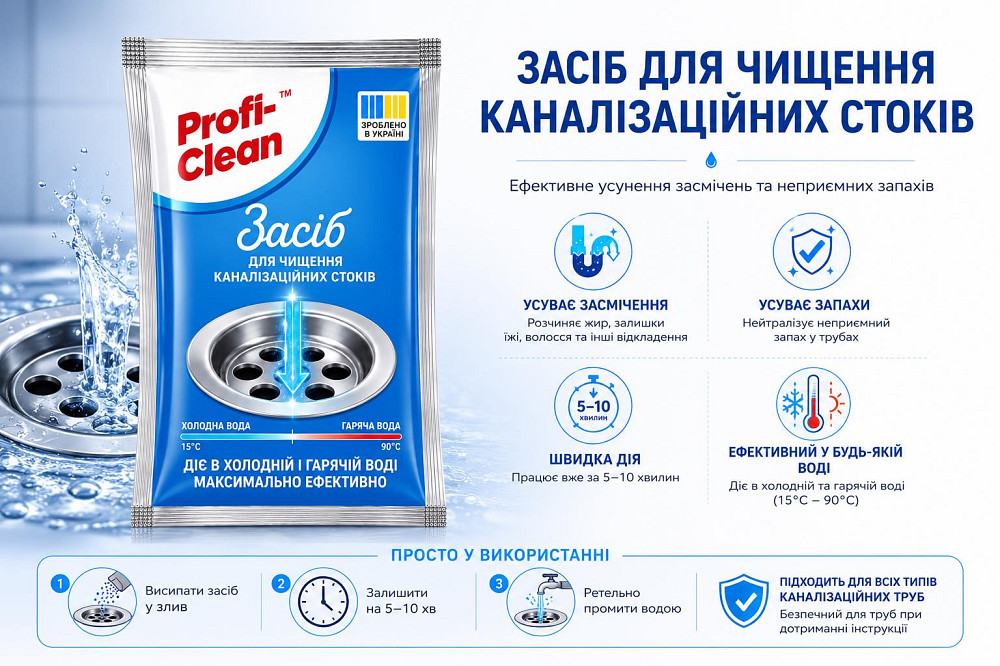 Profi-Clean засіб для чищення труб 60г Гостомель - фото 2