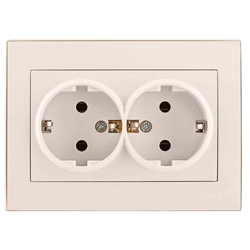 RAIN крем Розетка внутрішня 2-а із заземленням Лезард Житомир - фото 1