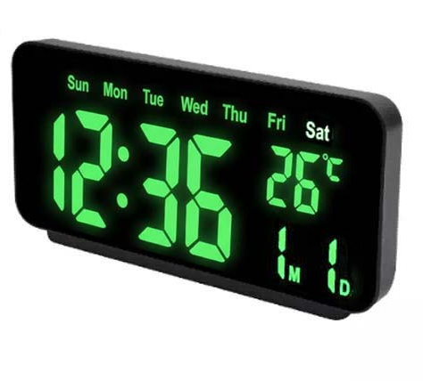 Годинник електронний VST-912-4, зелений, температура, USB Дніпро - фото 1