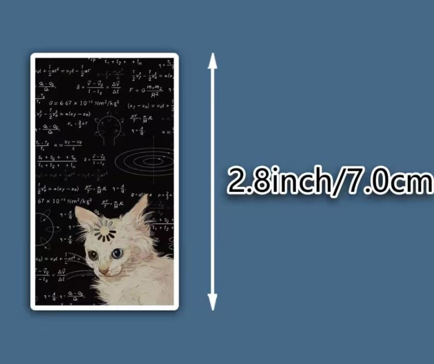 Наклейка котик с формулами мем стикер на телефон ноутбук Киев - изображение 3
