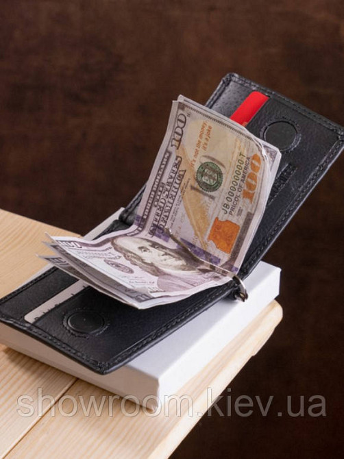Кожаный зажим для денег на магните (354) Киев - изображение 2