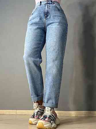 Джинсы женские Dragon 8322 Mom Comfort стрейчевые с резинкой на талии голубые , голубой, З4, 34, 98 см, 120 см Киев