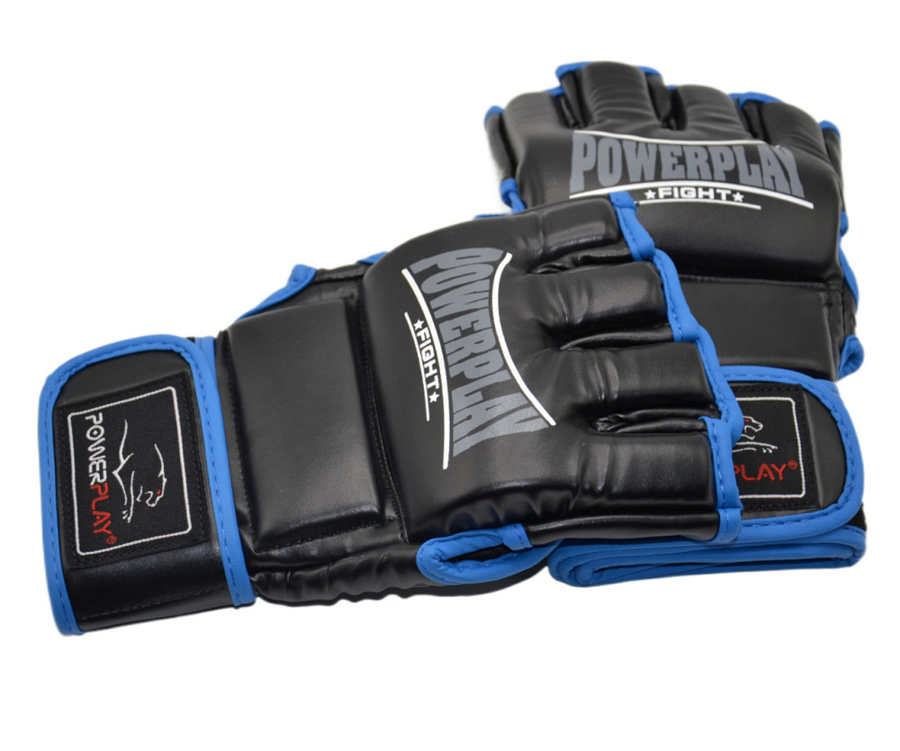 Рукавиці для MMA PowerPlay 3058 Чорно-Сині L Кам'янське - фото 9