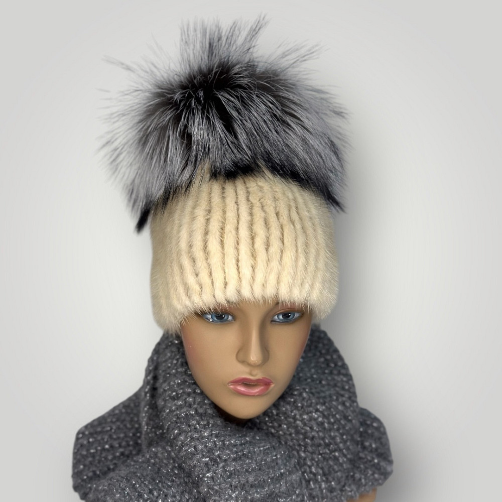 Шапка меховая женская фонарик Алена Жемчуг Харьков - изображение 1