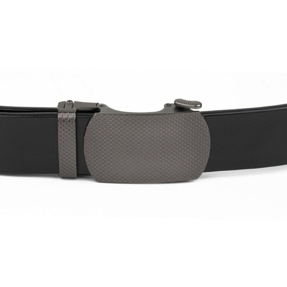 Ремінь чоловічий з зернистою пряжкою автомат Vintage 20272 Чорний Київ - фото 6