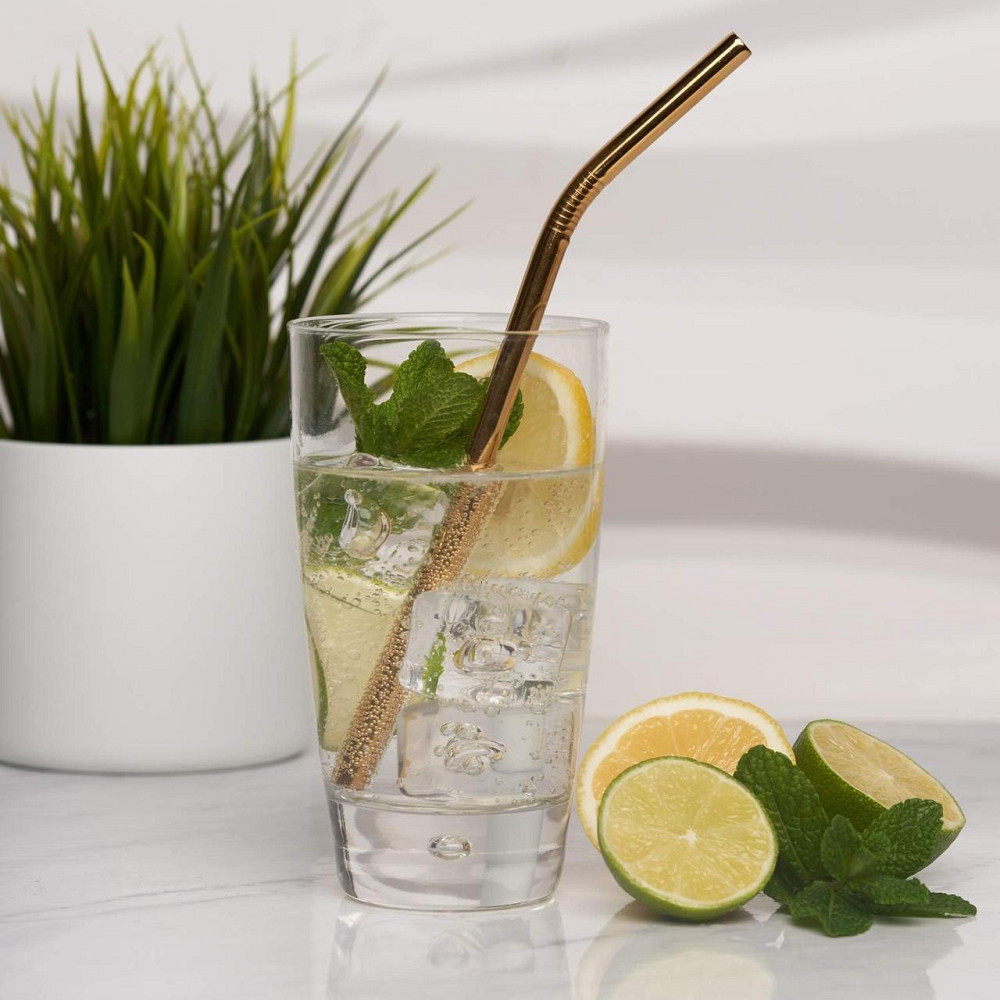 Набор золотистых многоразовых металлических соломинок Киев - изображение 8