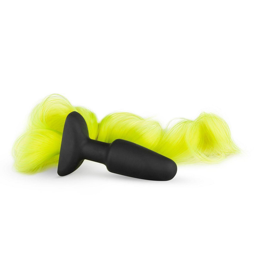 Анальная пробка с хвостом Silicone Butt Plug With Tail - Yellow Sex Aura Киев - изображение 1