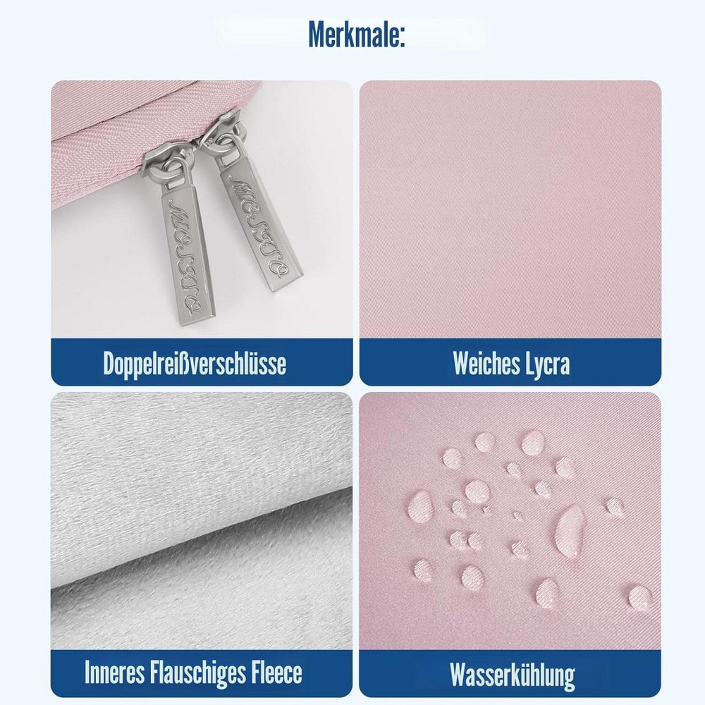 Чохол для ноутбука Mosiso Laptop Sleeve Neoprene baby pink 11" 31x23x2 см водонепроникний флісовий тонкий Київ - фото 8