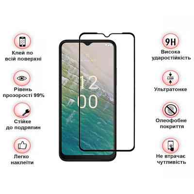 Скло захисне BeCover Nokia C32 Black (709739) Вінниця