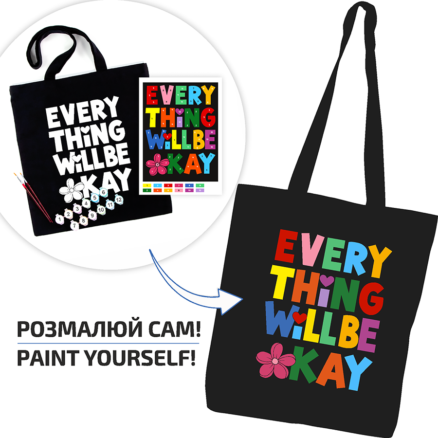 Набор эко сумка-раскраска 