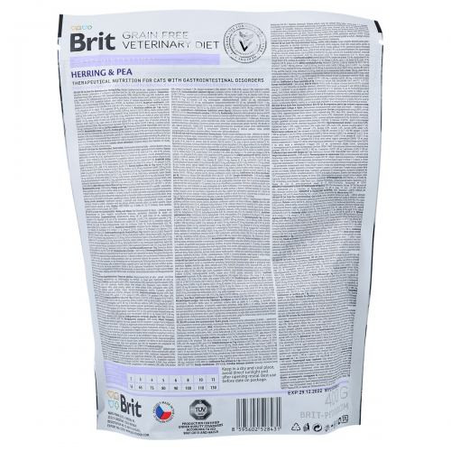Корм сухой Brit Grain VetDiet Cat Gastrointestinal для кошек с нарушенным пищеварением с сельдью лососем яйцом и горохо Киев - изображение 5