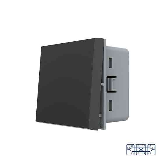 Перехресний (хрестовий) вимикач LIVOLO, чорний, модуль без рамки (VL-FCMM10A-2BP) Коломыя