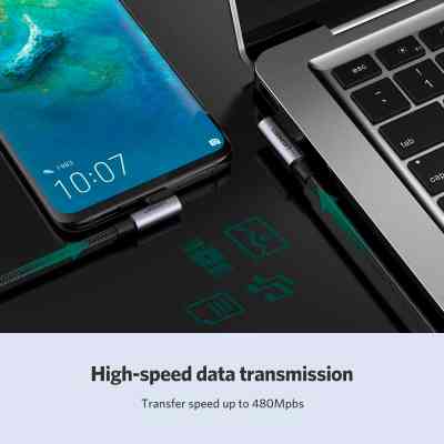 Дата кабель USB 2.0 AM to USB-C 3.0m 3A 90° corner US176 black Ugreen (70875) Вінниця