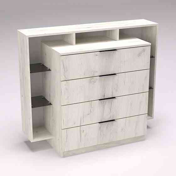 Комод Крістал, Дуб Крафт Білий, 1200/450/1000 Львів