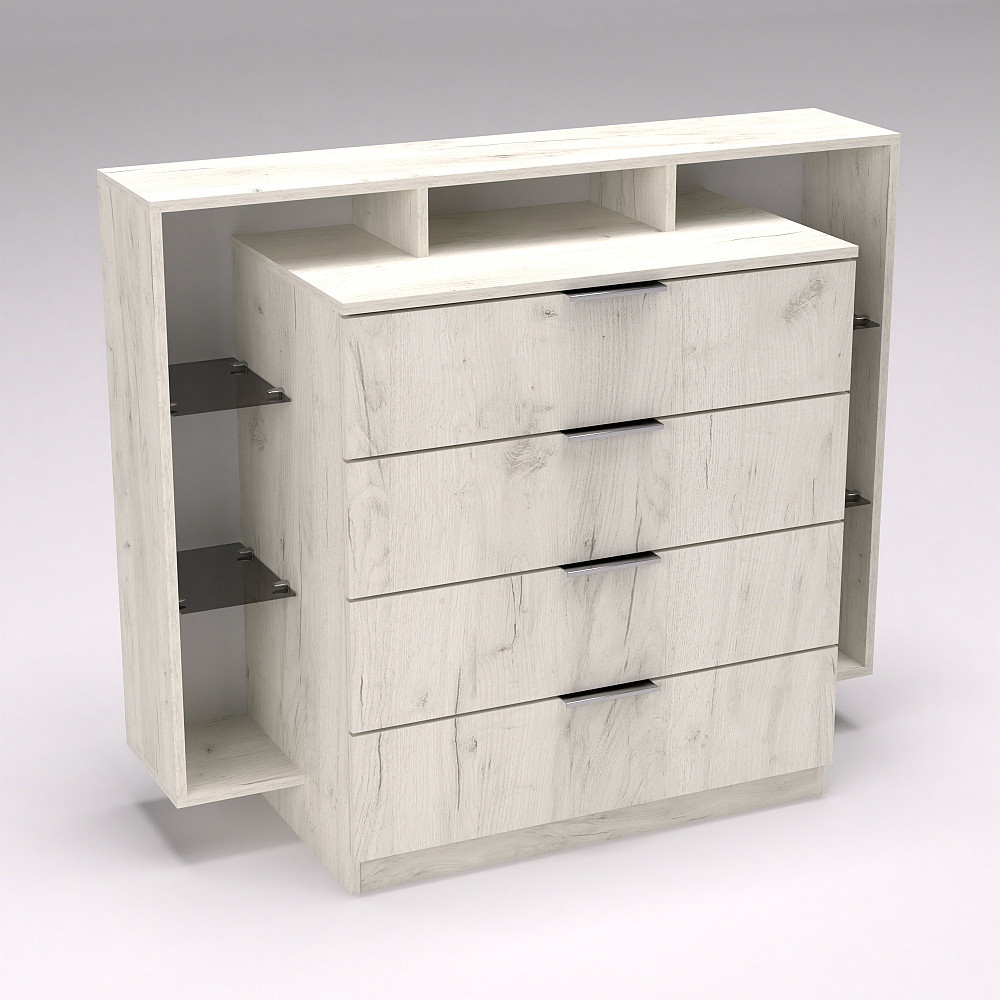 Комод Крістал, Дуб Крафт Білий, 1200/450/1000 Львів - фото 3