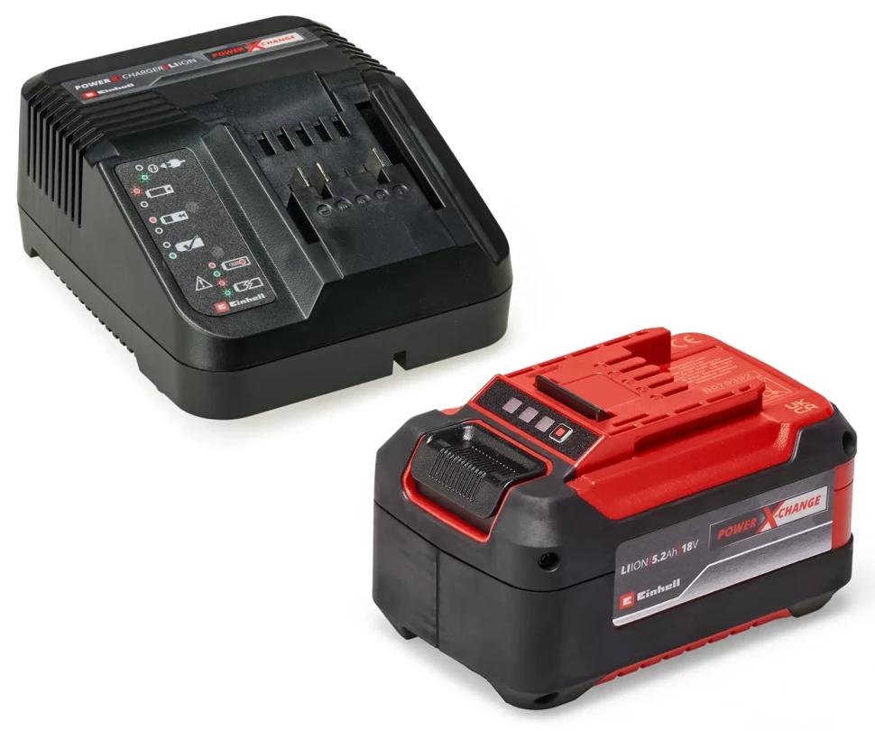 Потужний акумулятор і зарядний пристрій 18V 5,2 Аh Starter-Kit Einhell Power-X-Change (4512147) Київ - фото 1