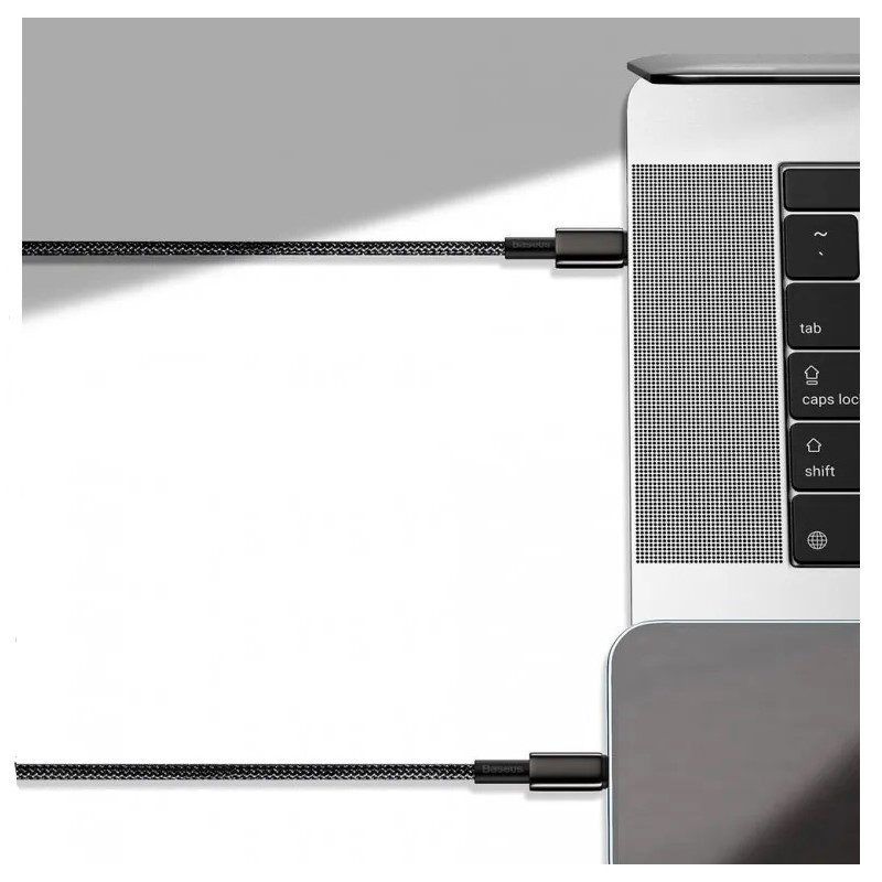 Кабель Baseus Tungsten Gold Fast Charging Data Cable Type-C to Type-C 100W 2m Black Одеса - фото 9
