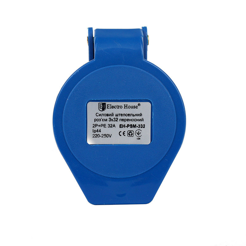 Разъем силовой штепсельный переносной 3x32 2P+PE, 32 A, 220-250 В, IP44 Днепр - изображение 2