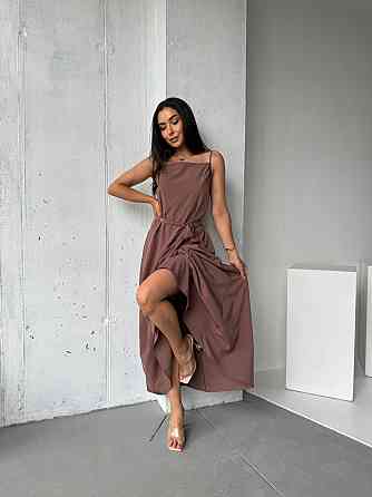 Жіночий літній сарафан максі "Charlotte" оптом | Норма і батал Шоколадний, 46-48 Київ