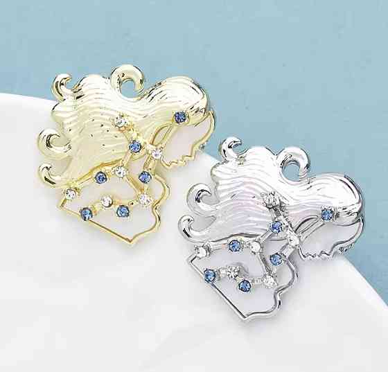 Брошка знак зодіаку "Діви" Сріблястий Сміла