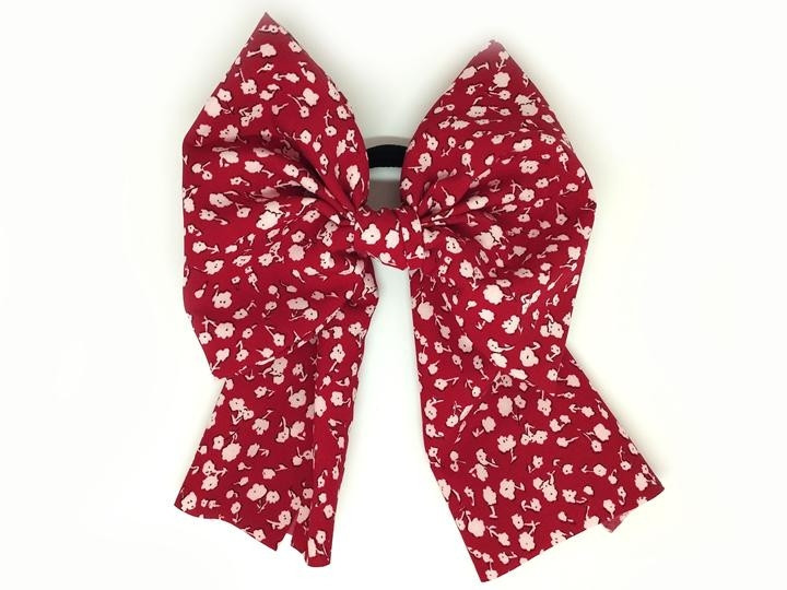 Твіллі бант на червоній гумці з білим Київ - фото 1