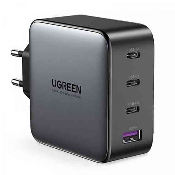 Зарядний пристрій 4xUSB 100W GaN (3хUSB-C+USB-A) + Cable CD226 Сірий Ugreen (90575) Київ