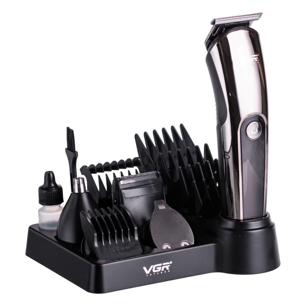 Набір для стрижки волосся 5 в 1 машинка, триммер та бритва Vgr V-107 Київ - фото 6