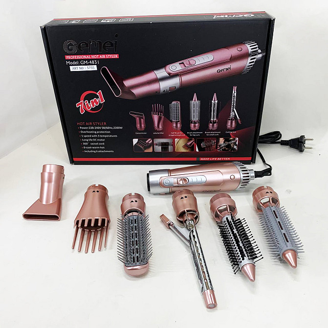 Фен-брашинг для волосся GEMEI GM-4831, Фен стайлер, Фен іонізований для дому та салону KC-50 Київ - фото 9