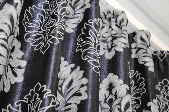 Комплект готових штор VR-Textil Блекаут-софт Корона № 1273ш(А) Чорний з сірим 150х275 см 2шт (33-0111) Київ