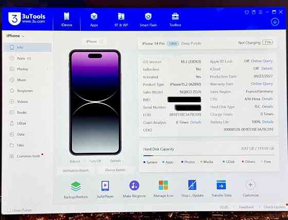 Айфон iPhone 14 Pro Deep Purple 128Gb. Київ