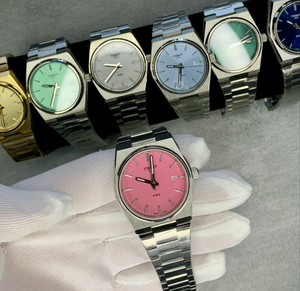 Годинник Tissot PRX 35мм рожеві, швейцарские часы Тисо розовые. Киев - изображение 1