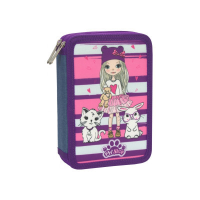 Пенал Cool For School 2 отделения с отворотами Фиолетовый (CF87280) Винница - изображение 1