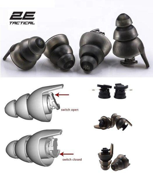 Беруші захисні 2E Switch EP1 Black з перемикачем, S, NRR 22/14 dB, пасивні (2E-EPWS1SBK) Київ - фото 1
