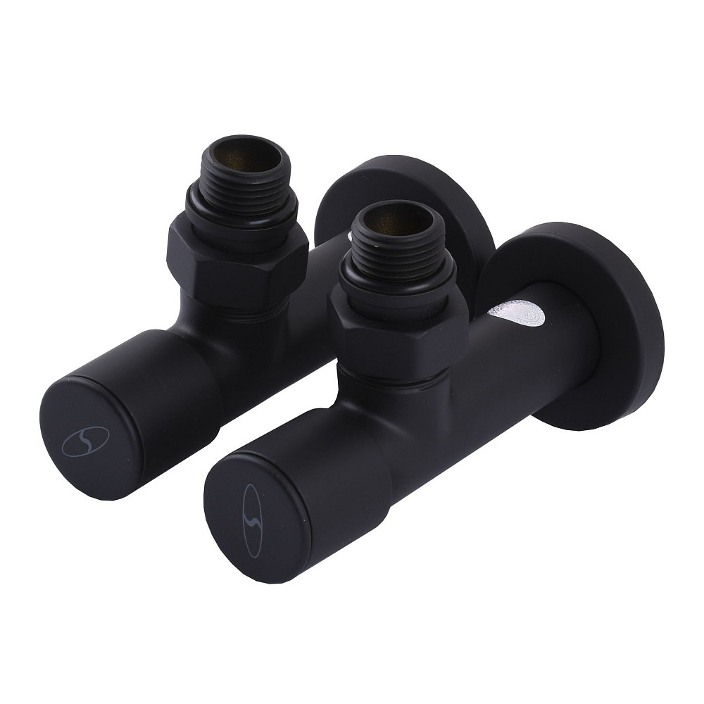 Набір Кран вентильний кутовий з американкою SOLOMON LUX 1/2″  7777  (2шт.) BLACK   (1уп) Тернопіль - фото 1