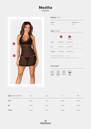 Пеньюар Obsessive Medilla chemise & thong M/L Sex Aura Київ