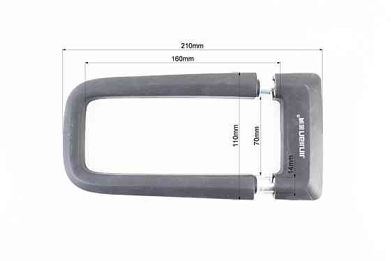 Замок протиугінний U-подібний 110x210 (70х160)мм, товщина скоби 14мм під ключ, чорний T626 Київ