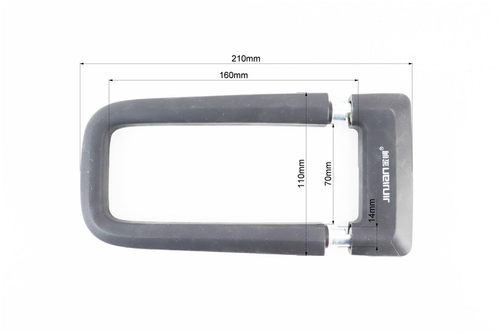 Замок протиугінний U-подібний 110x210 (70х160)мм, товщина скоби 14мм під ключ, чорний T626 Київ - фото 2