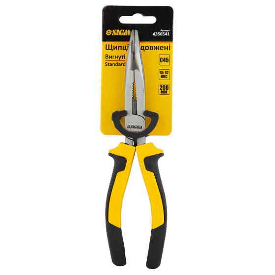 Длинногубцы изогнутые 200мм Standard SIGMA (4356541) Киев